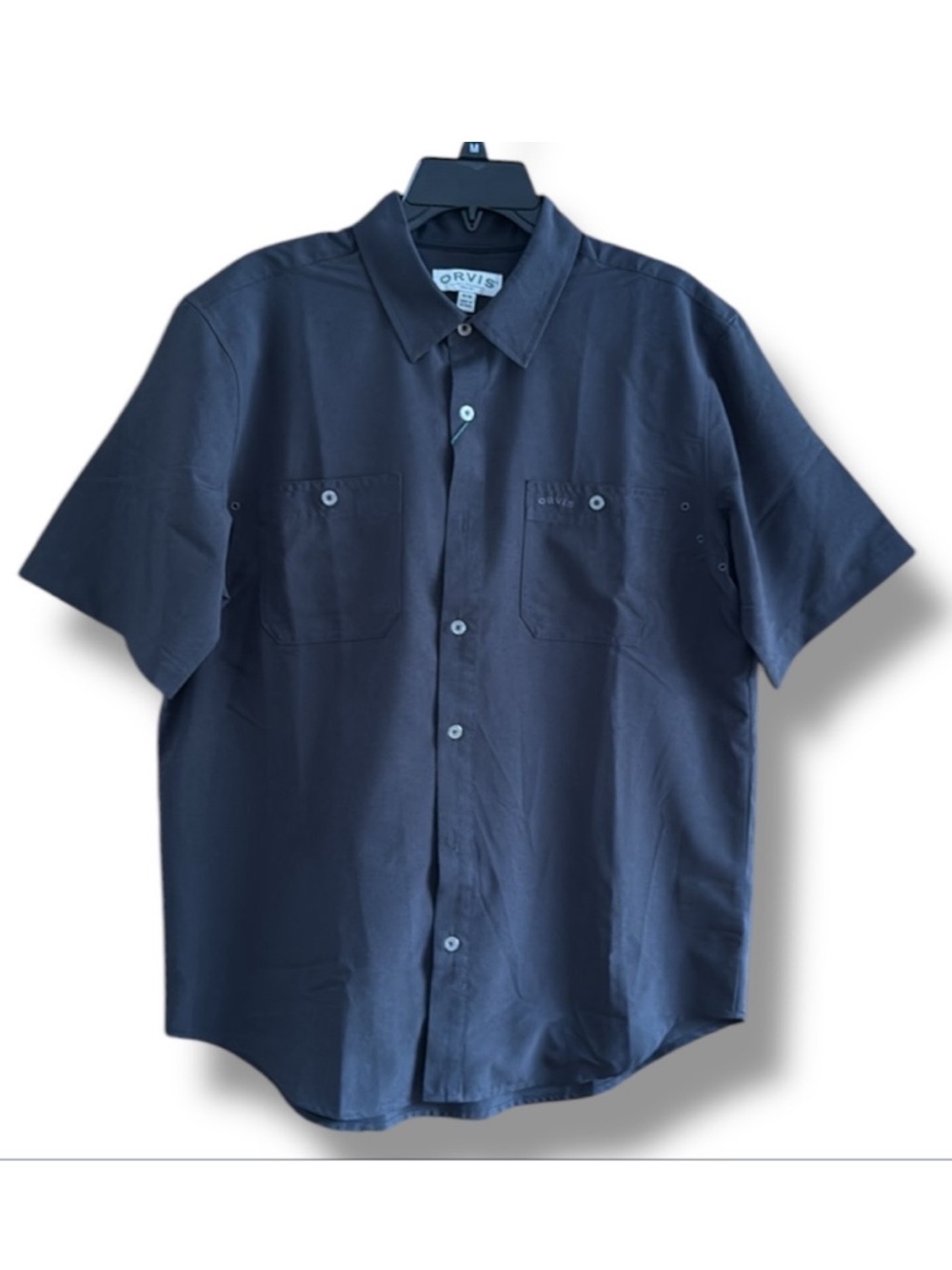 Orvis Mens Short Sleeve Woven Shirt UPF 30 Black